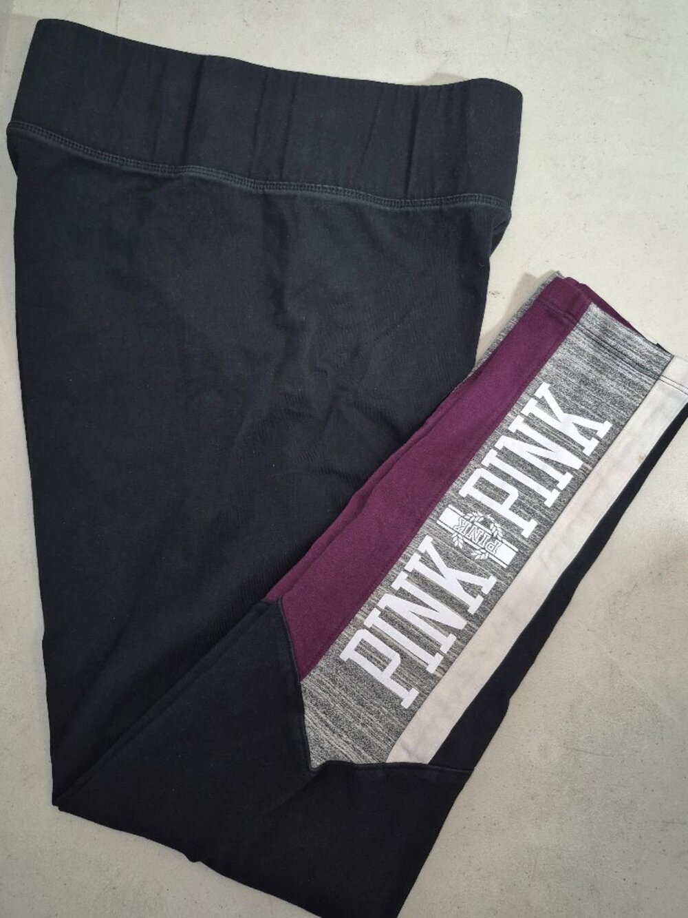 PINK By VS Yoga pants, Black-grey-maroon-white, size Medium